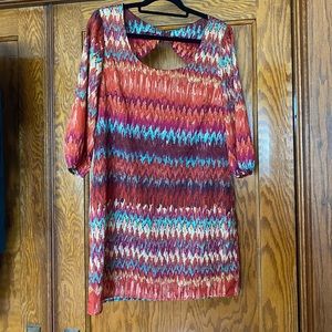 Printed midi a line dress